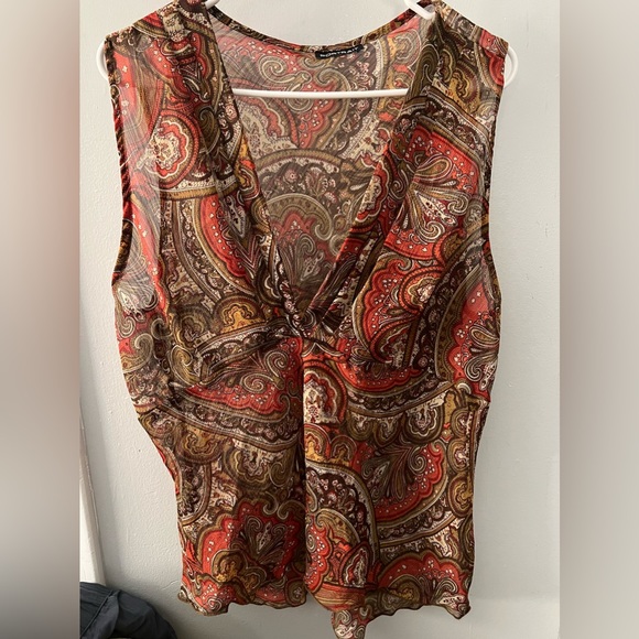 Tops - Sheer paisley babydoll top